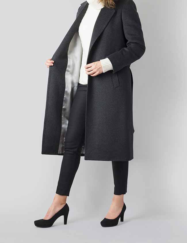 Elegante abrigo largo de mujer super 180’s cashmere wool.